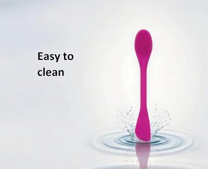 Silicone Cleansing Brush 2pcs(Rose Pink),Mask Applicator and Skincare for Pore Cleansing，Exfoliating Face Scrubber,Makeup Removal Brush