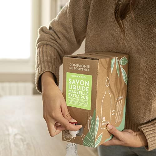 Compagnie de Provence Savon de Marseille Extra Pure Liquid Soap, Verbena, 101.4 Fl Oz Eco Refill