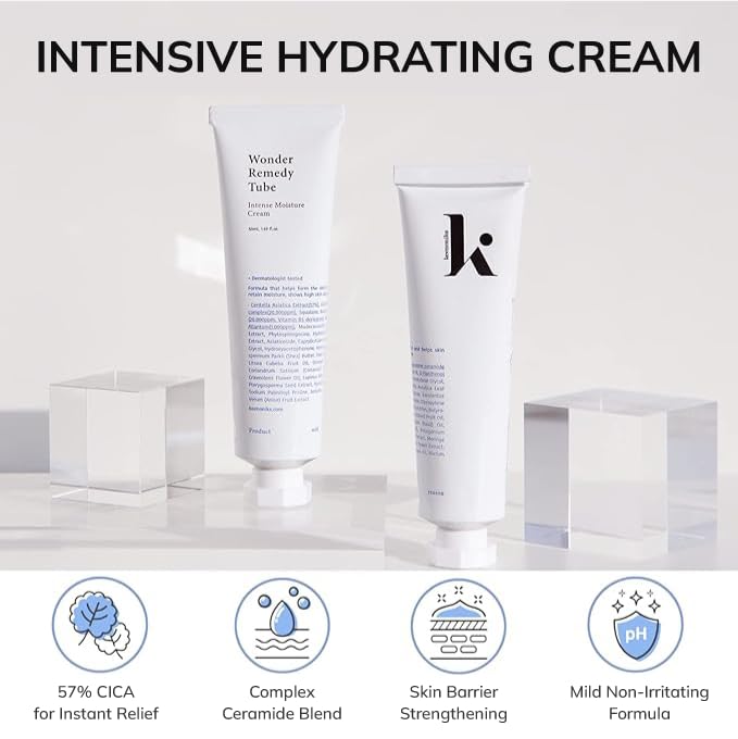 keenoniks Korean Moisturizer with CICA (Redness Relief) & Ceramide (Barrier Repair) for Hydrating Face Care, 3.38 Fl Oz