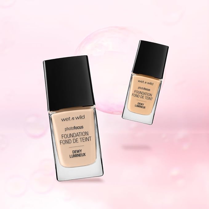 wet n wild Photo Focus Dewy Liquid Foundation Makeup, Soft Beige (Packaging May vary)