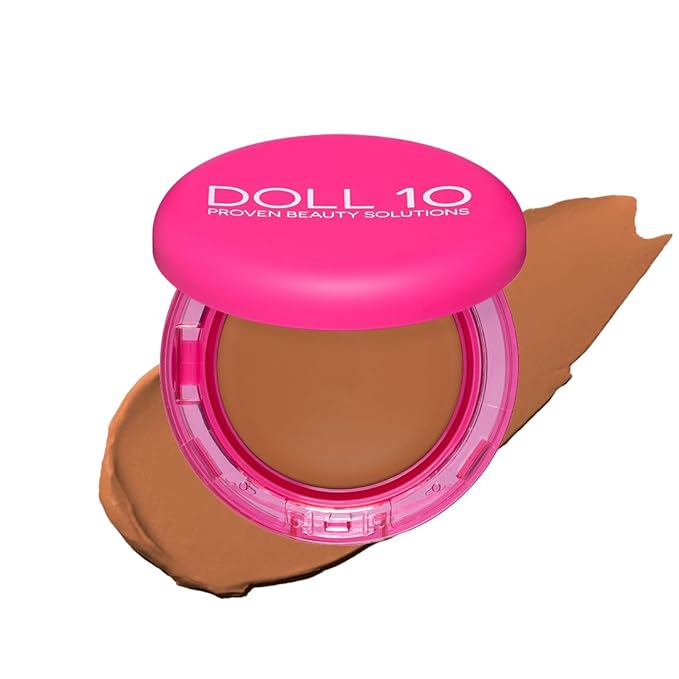 Doll 10 Peptide Bounce Balm Foundation™ – Hydrating, Age-Defying Foundation for Older Women, All Skin Types – Vegan, Clean, Natural, Medium Buildable Coverage, Blurs Fine Lines - [Tan/Deep]