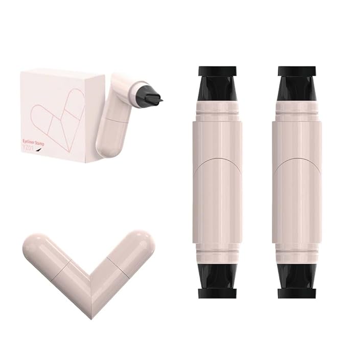 Gel Eyeliner Pencil Set, 2025 New Waterproof Eyeliners, Innovative Design Eyeliner Stamp for Daily Makeup, Quick Shaping Eyeliners Tool for Beginners (Black*2)