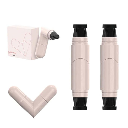 Gel Eyeliner Pencil Set, 2025 New Waterproof Eyeliners, Innovative Design Eyeliner Stamp for Daily Makeup, Quick Shaping Eyeliners Tool for Beginners (Black*2)