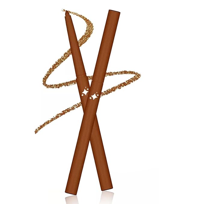 Bronze Eyeliner Waterproof Retractable Bronze Eyeliner Pencil Smudge-proof Long Lasting Hypoallergenic (10# brown yellow shimmer)