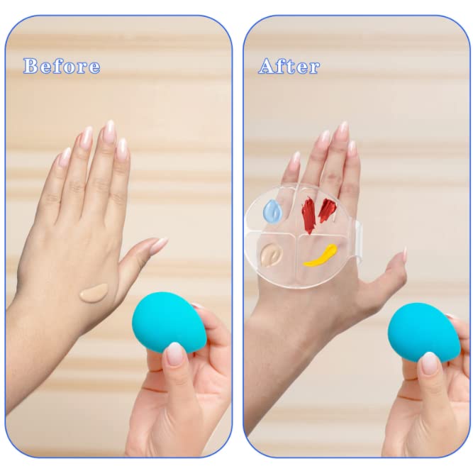 HLLMX 2 PCS Handheld Makeup Mixing Tray Hand