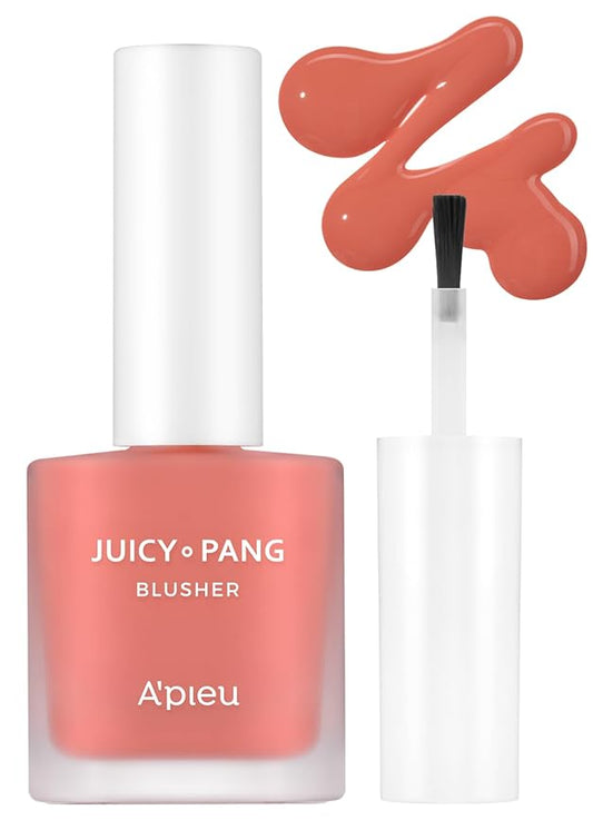 A'PIEU Juicy-Pang Water Blusher [CR01] – Fruity Liquid Blush for Cheeks, Buildable & Blendable Color, Hydrating Dewy Finish with Fruit Extract Blend & Rose Flower Water, 0.31 fl oz