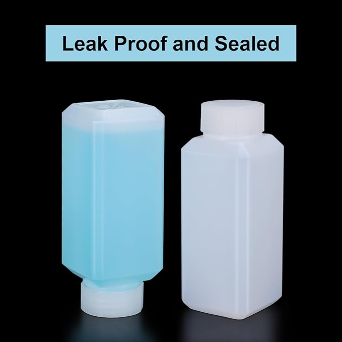 16oz/500ml Leak Proof Plastic Bottles with Caps for Liquids Sample, Reusable Small Bottles Containers for Travel, Camping and Hiking (Translucent, 6 Pcs)