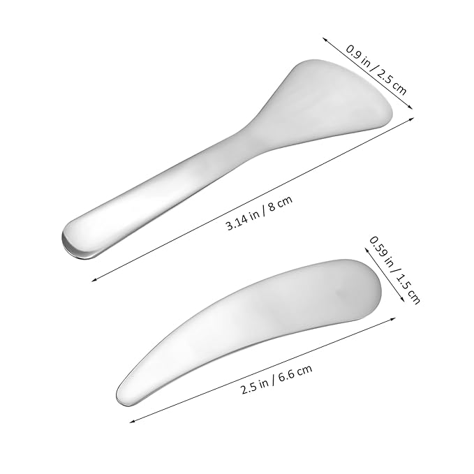 Compact Beauty Spatula Set - 2pcs Reusable Metal