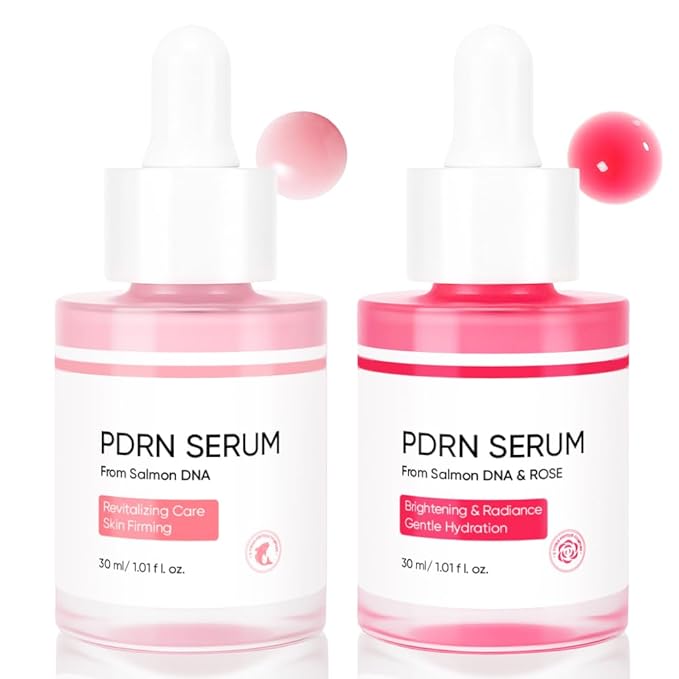 PDRN Serum, Pdrn Pink Peptide Serum, with Salmon DNA & Rose Combo Pack, Gentle Skincare for Radiance & Moisture, 30ml / 1.01 fl.oz
