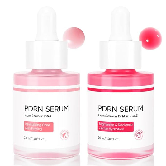 PDRN Serum, Pdrn Pink Peptide Serum, with Salmon DNA & Rose Combo Pack, Gentle Skincare for Radiance & Moisture, 30ml / 1.01 fl.oz