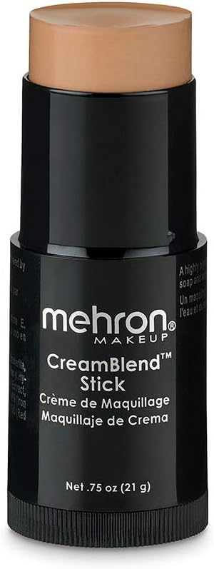 Mehron Makeup CreamBlend Stick | Face Paint, Body Paint, & Foundation Cream Makeup | Body Paint Stick Perfect for Halloween .75 oz (21 g) (Medium 3)