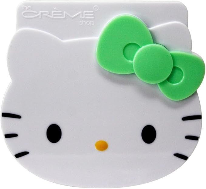 The Crème Shop x Hello Kitty Matcha Blotting Papers + Reusable Compact Mirror - Hello Kitty Collaboration for Oil Control and On-the-Go Touch-ups (Matcha Color Ribbon)