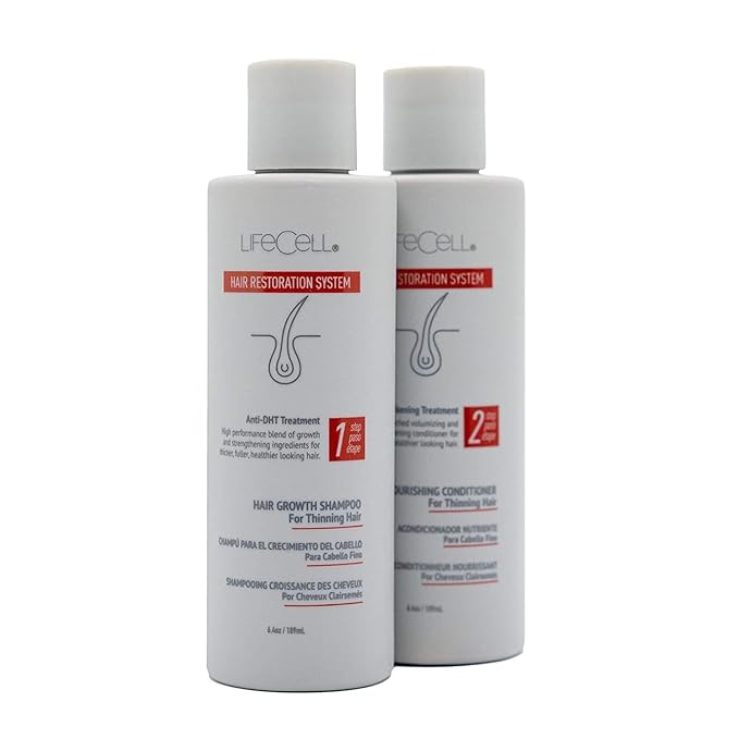 LifeCell Hair Restoration System – Anti-DHT Shampoo & Conditioner for Thicker, Fuller Hair – Strengthens & Revitalizes – Supports Scalp Health & Hair Growth