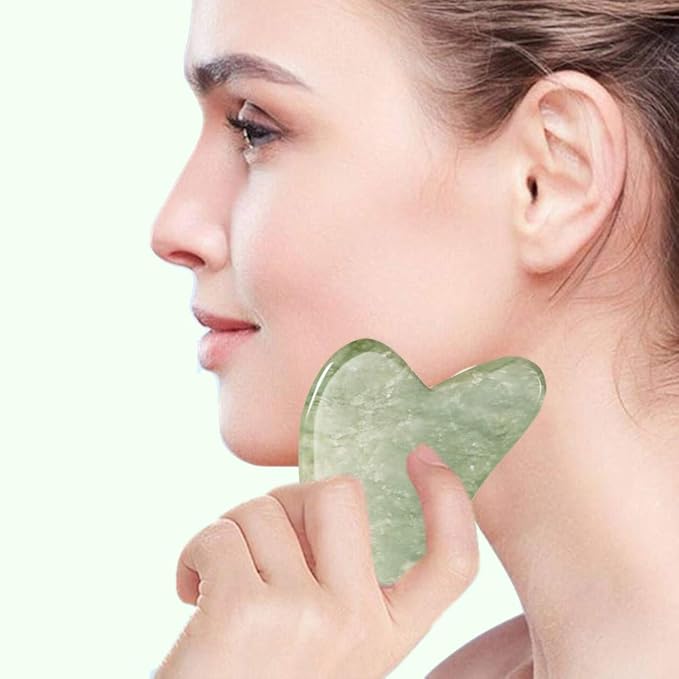 Ysrisny Gua Sha Facial Tools Jade Roller for Face - Facial Massage Tool for Anti Aging Wrinkles and Skin Rejuvenate -100% Natural Jade Stone for Face Eyes (Jade Roller+GUA SHA)