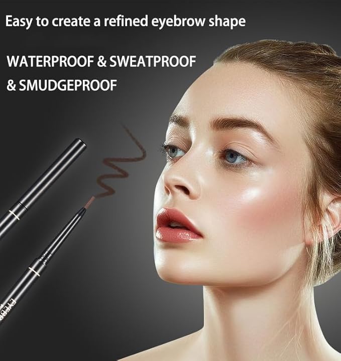 FÓLKI COSMETIC-Eyebrow Retractable Definer Pencil, Micro Brow Pencil, Precise Eyebrow Pencil,Long Lasting Eye Brow Pencil for Soft Textured Natural Daily Look Eyebrow Makeup (04#Gray)