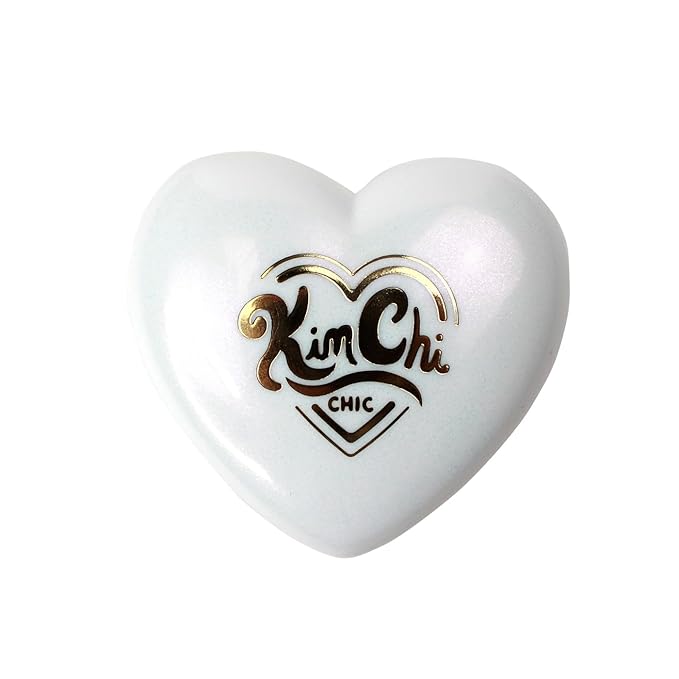 KimChi Chic Pearl Gone Wild Highlighter - Pressed Shimmer Powder for Face & Body, Iridescent Glow, with Mirror, Cruelty Free, Dream Pink Iridescent 0.32oz