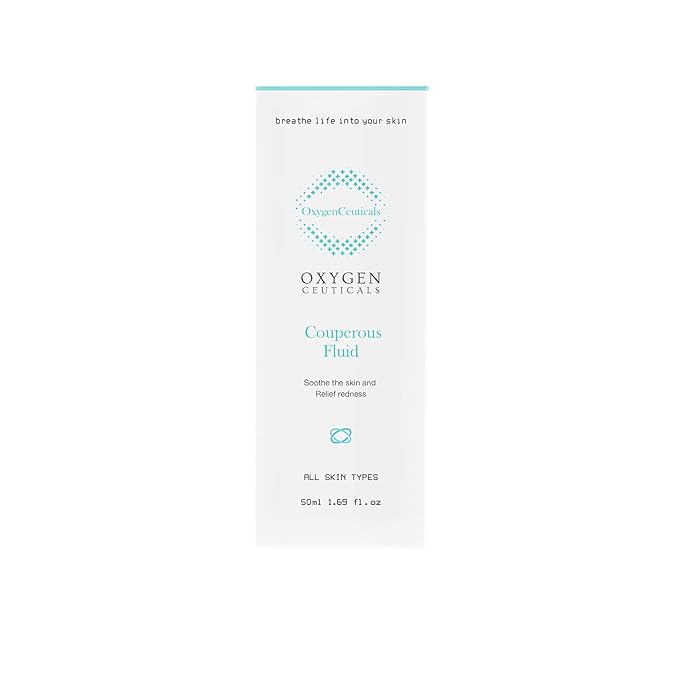 OxygenCeuticals Couperose Fluid – Soothing & Calming Ampoule for Sensitive, Redness-Prone & Troubled Skin, With Hydrolyzed Collagen, Hyaluronic Acid, Aloe Vera & Rose Water. 1.69 fl.oz (50ml)