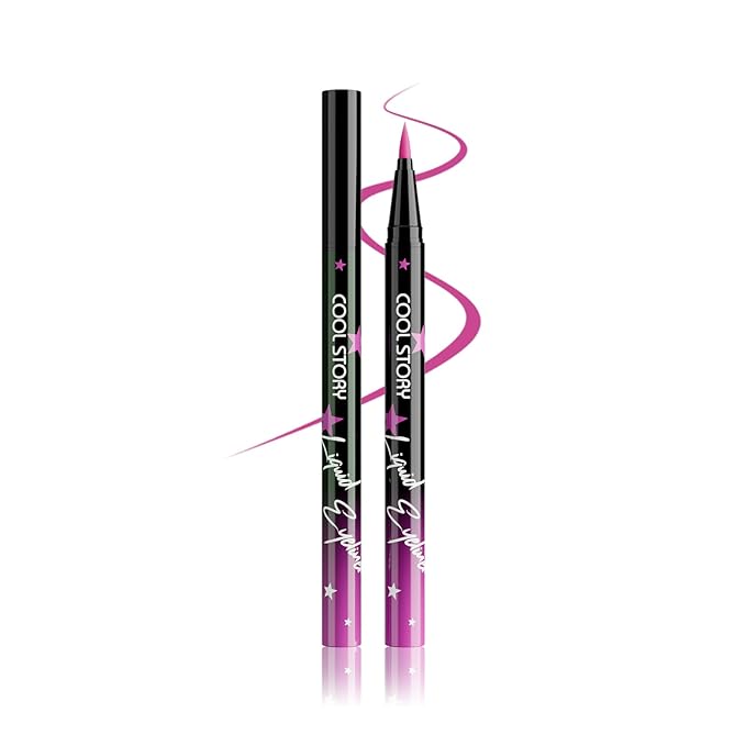 COOL STORY Liquid Eyeliner Waterproof Smudge Proof Eye Liner, 24H Long-Lasting, 0.6ml/0.02 fl.oz Fuchsia Pink