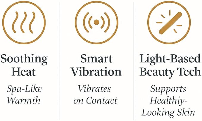 VIMINTO 3-in-1 Face Massager – Facial Massager Tool with Soothing Heat, Vibration, and Smart Touch – Red, Blue & Green Light Modes for Relaxation and Radiance – Compact & Portable - White