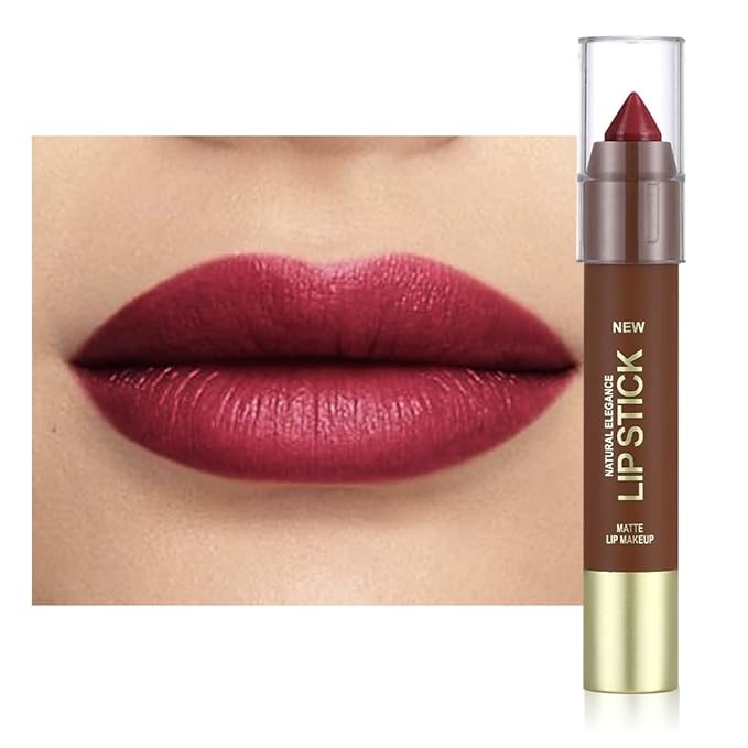 Cherry Red Matte Lipstick Crayon for Women, 24 Hour Lipstick Lip Liner Pencil Long Lasting Waterproof Smudge Proof, Vegan & Cruelty-Free, Neutral lip liner marker Easy Application Full Coverage B06#