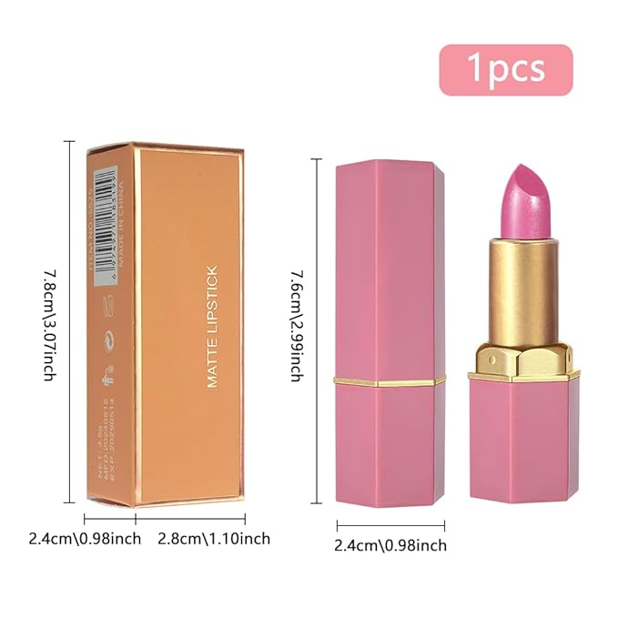 Pink Purple Metallic Lipstick for Women,Lightweight Shimmer Frosted Lipstick,Glitter Lip Gloss Stain Long Lasting Waterproof Smudge Proof 24 Hour Full Coverage Lip Makeup,Vegan