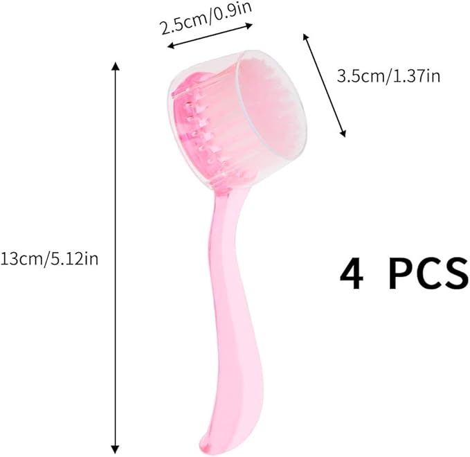 4 Colors Facial Cleansing Brush, Beomeen Face Scrubber Exfoliating Brush Face Wash Scrub Exfoliator for Skin Care, Makeup Removal (Blue, Pink, Purple, Clear)