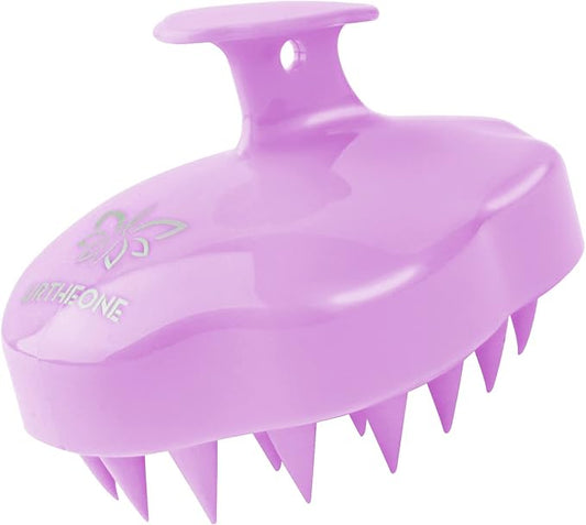 URTHEONE Hair Scalp Massager Shampoo Brush,Soft Silicone Hair Brush for Wet Dry Oily Curly Straight Thick Thin Rough Long Short Natural Men Women Kids Pets Hair Care Tools(Lilac Violet)