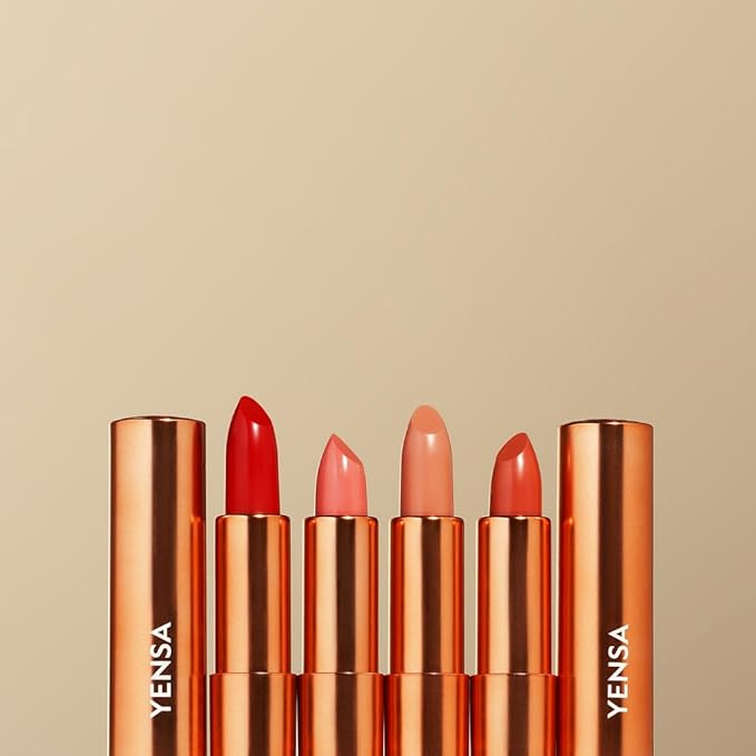 YENSA Vibrant Silk Hydrating Lip Stick - Long Lasting Lipstick with Hyaluronic Acid, Vitamin E & Super Oils - High Pigment Color & Semi Glossy Finish - Moisturizing Formula - Free Spirit (0.12 oz)