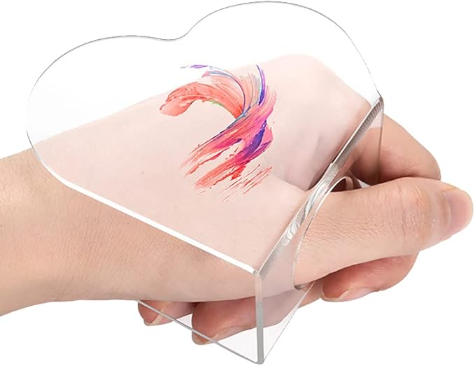 2 Pcs Clear Acrylic Nail Art Palettes Heart