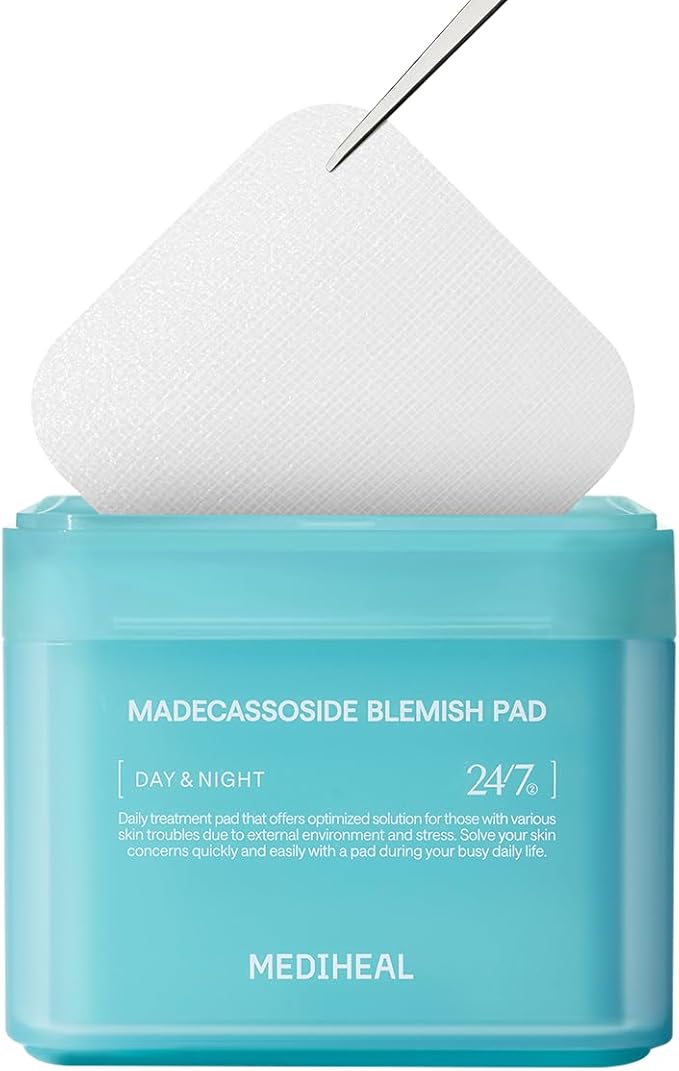 MEDIHEAL Toner Pads [Madecassoside] - Blemish Care Toner Pad with Centella Asiatica - Improves Uneven Skin Tone & Deep Hydration - Vegan Hypoallergenic Face Gauze (100 Count)