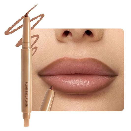Chocolate Matte Lip Liner Pencil, Plump Lip Liners Long-Lasting Creamy Formula, With Silicone Smudger for Define Contours & Sculpting Lip, Waterproof Non-Staining Crayon Lip Liner 06#