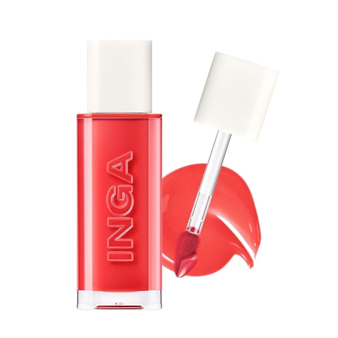 INGA Water Glow Lip Tint | Hydrating, Glossy Korean Lip Tint with Sheer Color & Glass-Like Shine | Long-Lasting, Non-Sticky Korean Lip Stain (NARCISSISM)