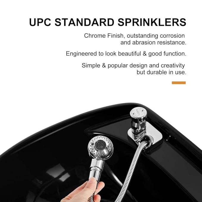 Artist hand 70" Shampoo Bowl Barber Backwash Chair Sink Chair with Foot Pedal, Headrest for Spa Beauty Salon