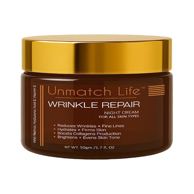 Retinol Anti-Aging Night Cream – Wrinkle Repair Moisturizer with Hyaluronic Acid, Collagen & Peptides – Firming & Hydrating Face Cream for Women & Men – All Skin Types