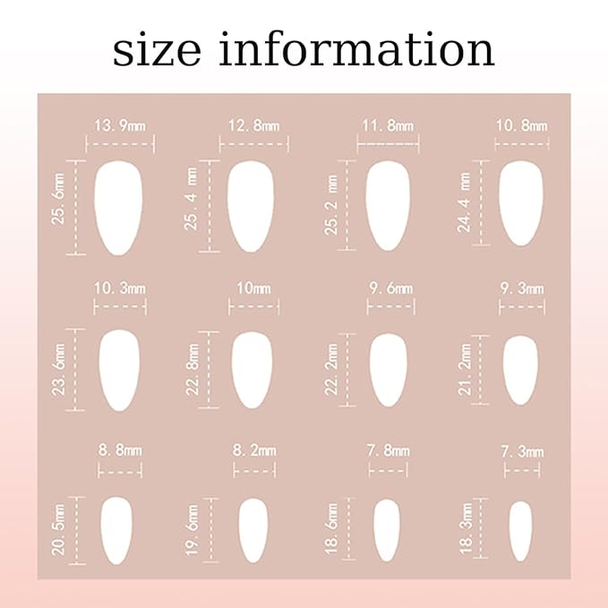 24Pcs Almond Press on Nails Medium French Nails Press ons False Nail with Bow Flower Designs Pink Blue Rose Bow Glue on Nails with Rhinestones Glossy Reusable Acrylic Nail for Women