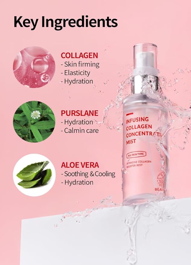 BEAUDIANI Collagen Facial Mist – Hydrating & Firming Spray for Face, Anti-Wrinkle Korean Skincare, Daily Moisturizer & Skin Tightening Mist with Nourishing Collagen (1.69 fl oz)
