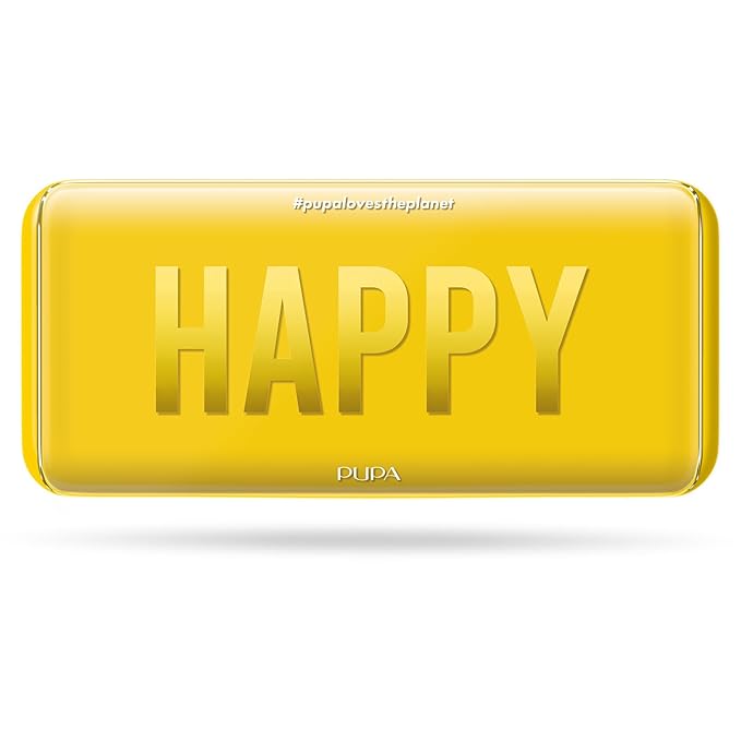 Pupa Milano Make-Up Palette M, 005 Yellow, 0.42 oz - Eyeshadow Palette with Matte, Shimmer, Metallic Finishes - Highly Pigmented Eyeshadow, Blush Palette - 11 Blendable Eye Makeup Shades - Talc-Free