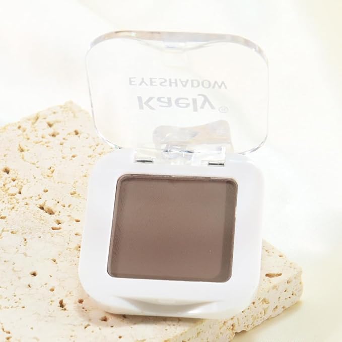 Light Brown Matte Single Eyeshadow Makeup Palette - Light Cocca Single Eye Shades | Creamy Pressed Powder for Easy Blending | Mini Travel Palette for Women | Everyday Natural Eye Makeup, 18#