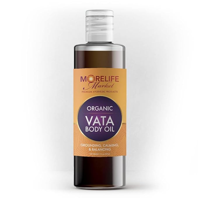 Vata Body Oil | Premium Ayurvedic Massage Oil with Organic Herbs for Grounding & Balance | Soothing Daily Ritual for All Skin Types – 7 oz Bottle