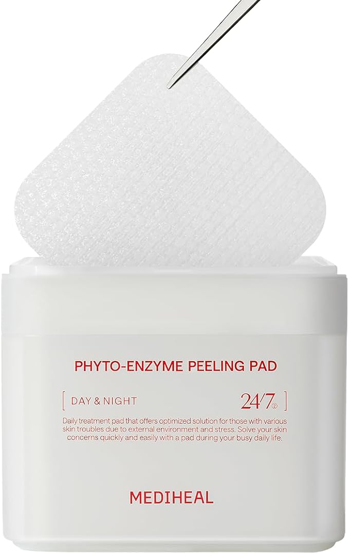 MEDIHEAL Phyto Enzyme Peeling Pad - Vegan Face Resurfacing Gauze Pads with LHA & Papaya Enzym - Pore Tightening Pads to Control Sebum - Exfoliating Pads for Dead Skin Cells, 90 Pads