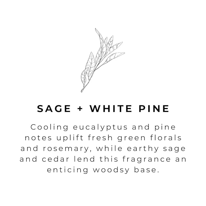 River Birch Sage + White Pine Scented Natural Hand Soap - Handmade Soap - Moisturizing Hand Wash with Amber Glass Dispenser - Luxury Scented and Hydrating - Vegan and Non-Toxic - 16 Fl Oz