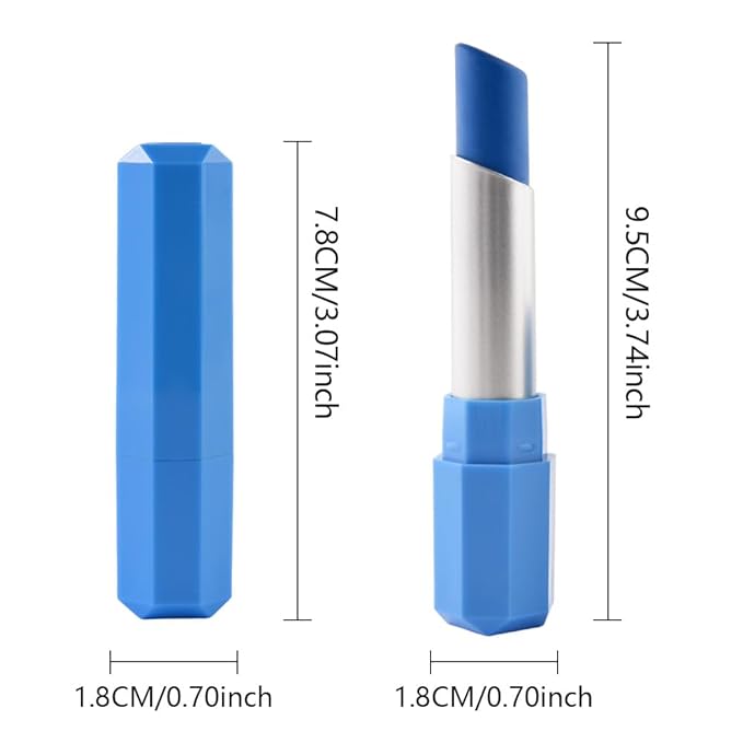 Light Blue Matte Lipstick - Pigmented Lip Crayon & Face Paint Stick for Women Everyday Halloween Birthday Party Wear, Younger-Looking Lip Makeup, Labial para fiesta de disfraces 15