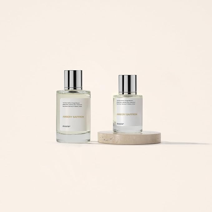 Dossier - Ambery Saffron - Eau de Parfum - Inspired by MFK's B.accarat R.ouge 5.40 - Vegan, Unisex Perfume Spray - 3.4 Fl Oz (100ml)