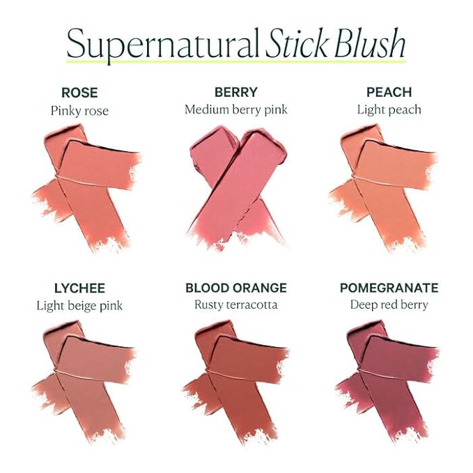 Well People Supernatural Stick Multi-Use Blush, Creamy, Hydrating Blush Stick For A Pop Of Color, Multi-use, Vegan & Cruelty-free, Blood Orange