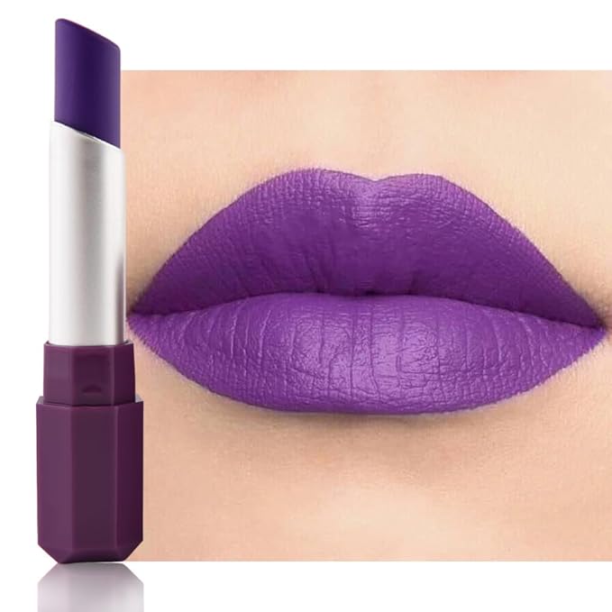Grape Purple Matte Lipstick for Women - Pigmented Lip Crayon & Face Paint Stick for Everyday Halloween Birthday Party Wear, Younger-Looking Lip Gloss Makeup, Lápiz labial morado para mujer 11