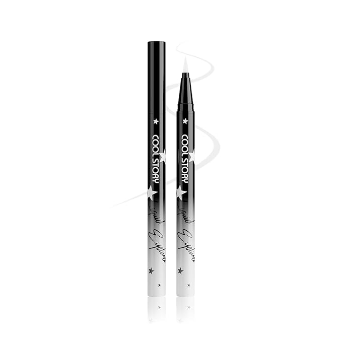 COOL STORY Liquid Eyeliner Waterproof Smudge Proof Eye Liner, 24H Long-Lasting, 0.6ml/0.02 fl.oz (White)