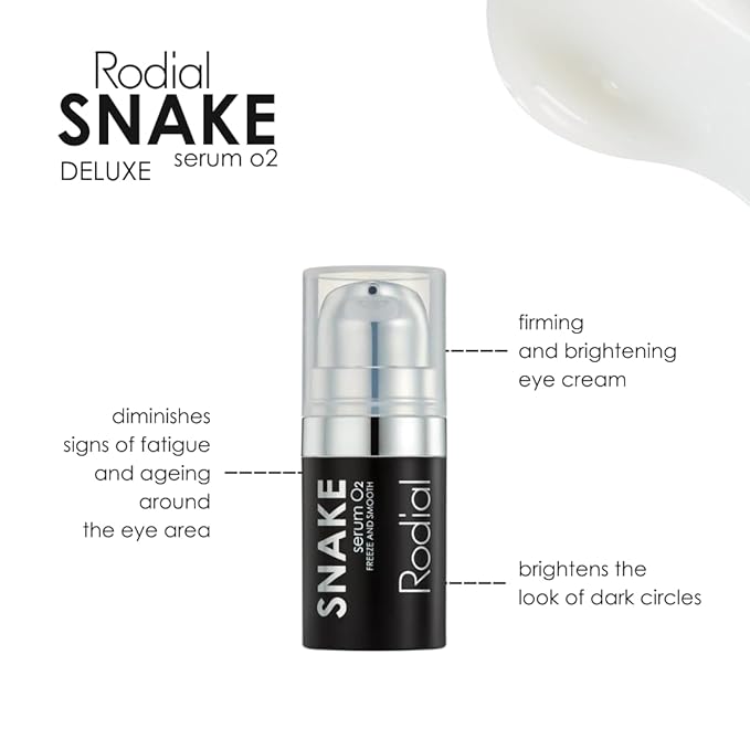Rodial Snake Serum O2 0.2fl.oz High-Performance Serum with Blurring-Effect for Reducing Lines and Wrinkles, Syn-ake Tripeptide for Firming and Smoothing Effect, Hyaluronic Acid for Moisture Retaining