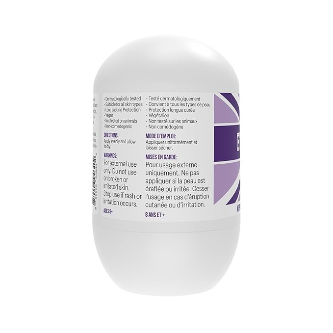 Fresh Kidz Roll On Deodorant for Kids and Teens - Baking Soda and Aluminum-free 24 Hour Protection for Sensitive Skin - Girls "Purple" 1.86 fl.oz.