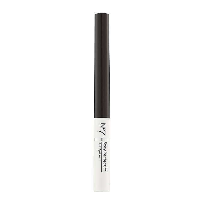 No7 Stay Perfect Liquid Eye Liner - Black - Precision Tip Liquid Eye Makeup - Quick Drying, Smudge Proof Black Eye Liner - Long Lasting Up to 24 Hours (1.7ml)
