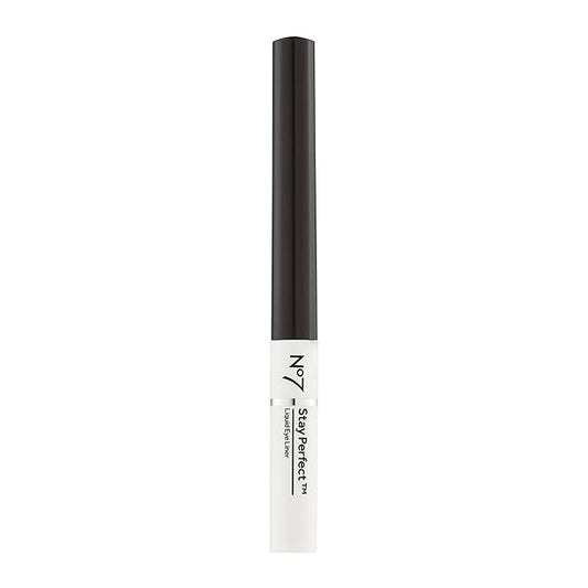 No7 Stay Perfect Liquid Eye Liner - Black - Precision Tip Liquid Eye Makeup - Quick Drying, Smudge Proof Black Eye Liner - Long Lasting Up to 24 Hours (1.7ml)